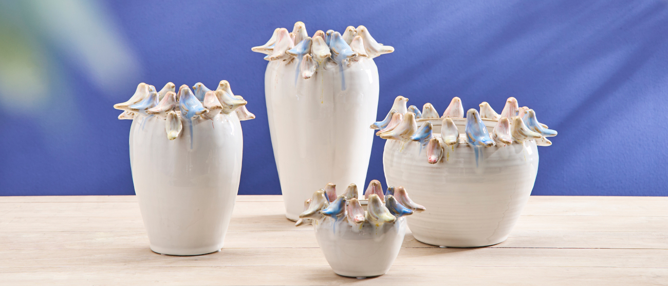 Vasen mit Vögelchen von Werner Voß